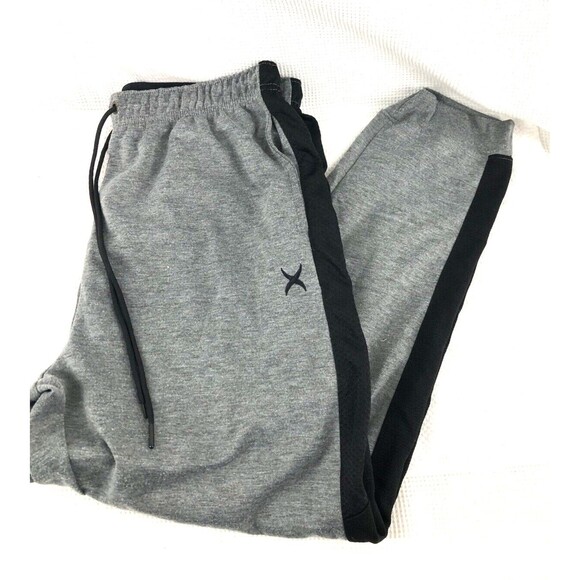 Game Time Sweatpants Joggers Jogging Pants Men's 2X Gray Big Striped Black - Picture 1 of 9